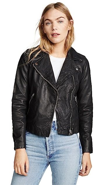 Washed Leather Motorcycle Jacket | Shopbop