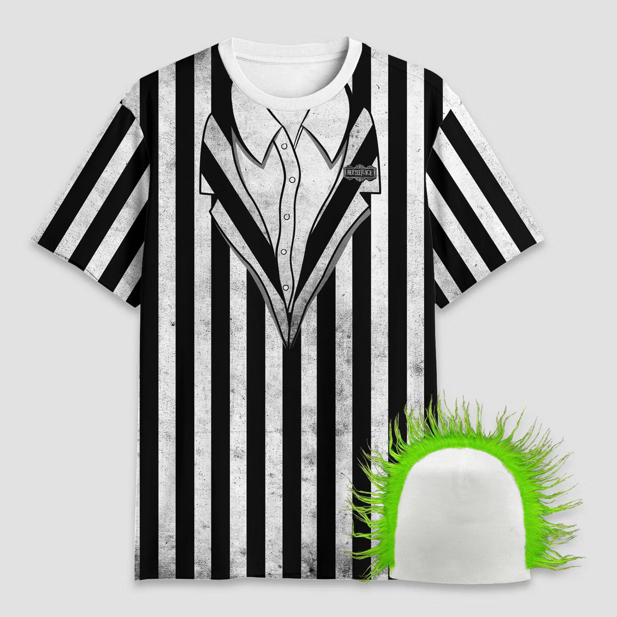 Men's Beetlejuice Hat and Short Sleeve Graphic T-Shirt - White | Target