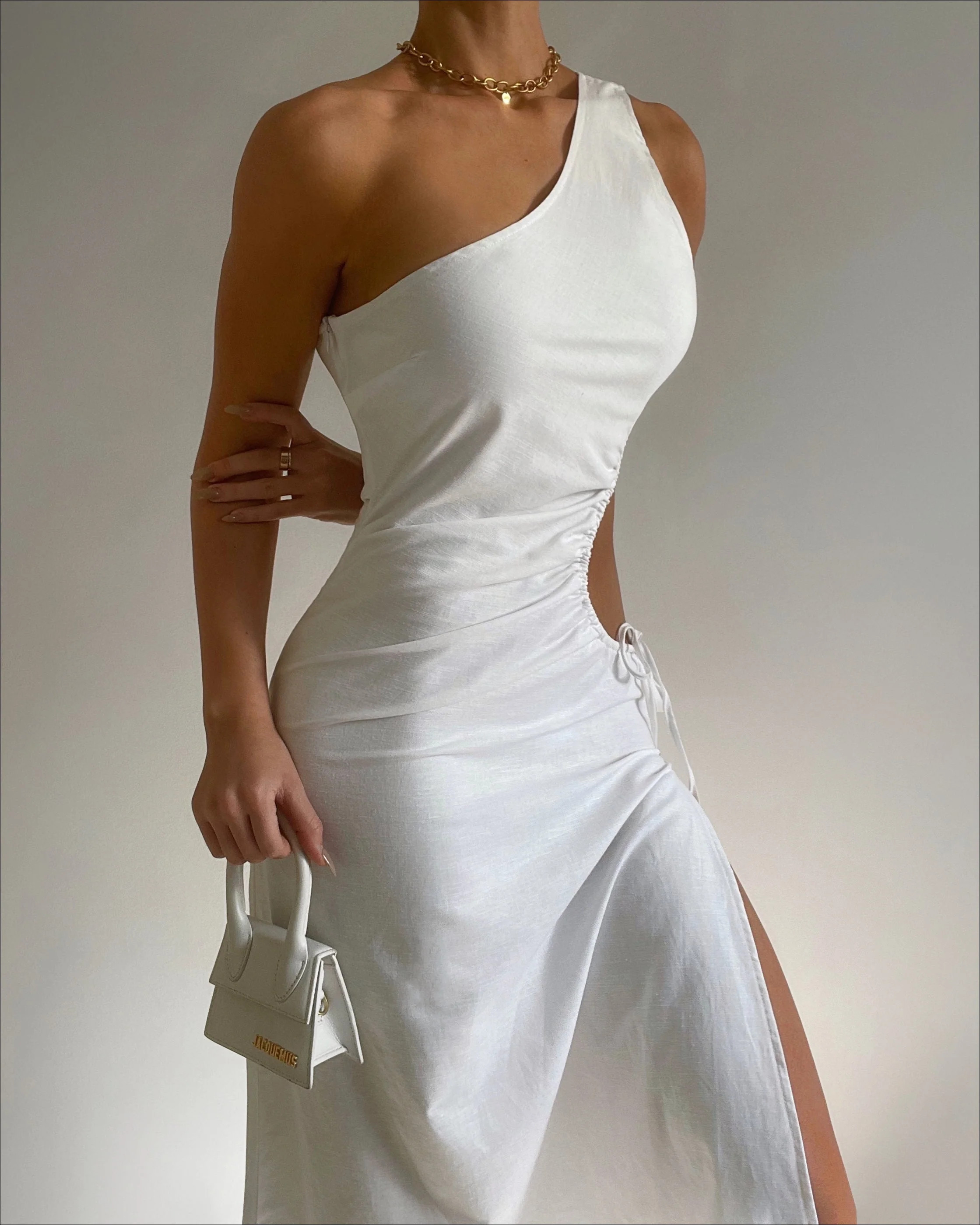 PAMELA LINEN DRESS - WHITE | SNDYS (global)