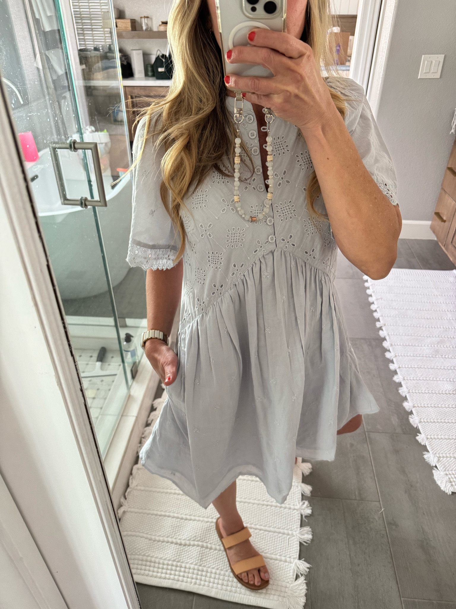 Cutest target dresses!! 20% off now!!

Fit is tts, I’m wearing an XS. Fabric is so soft and eyelet details and buttons make it look elevated- free people vibes.

I’m ordering it in white too bc I love it so much 🥰

#LTKPetite

#LTKOver40 #LTKSaleAlert #LTKMostLoved