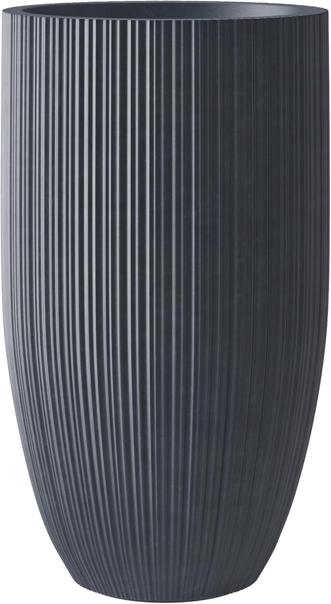 24 Inch Tall Concrete Planter, Large Garden Pot with Drainage Hole for Outdoor and Indoor Use on ... | Amazon (US)
