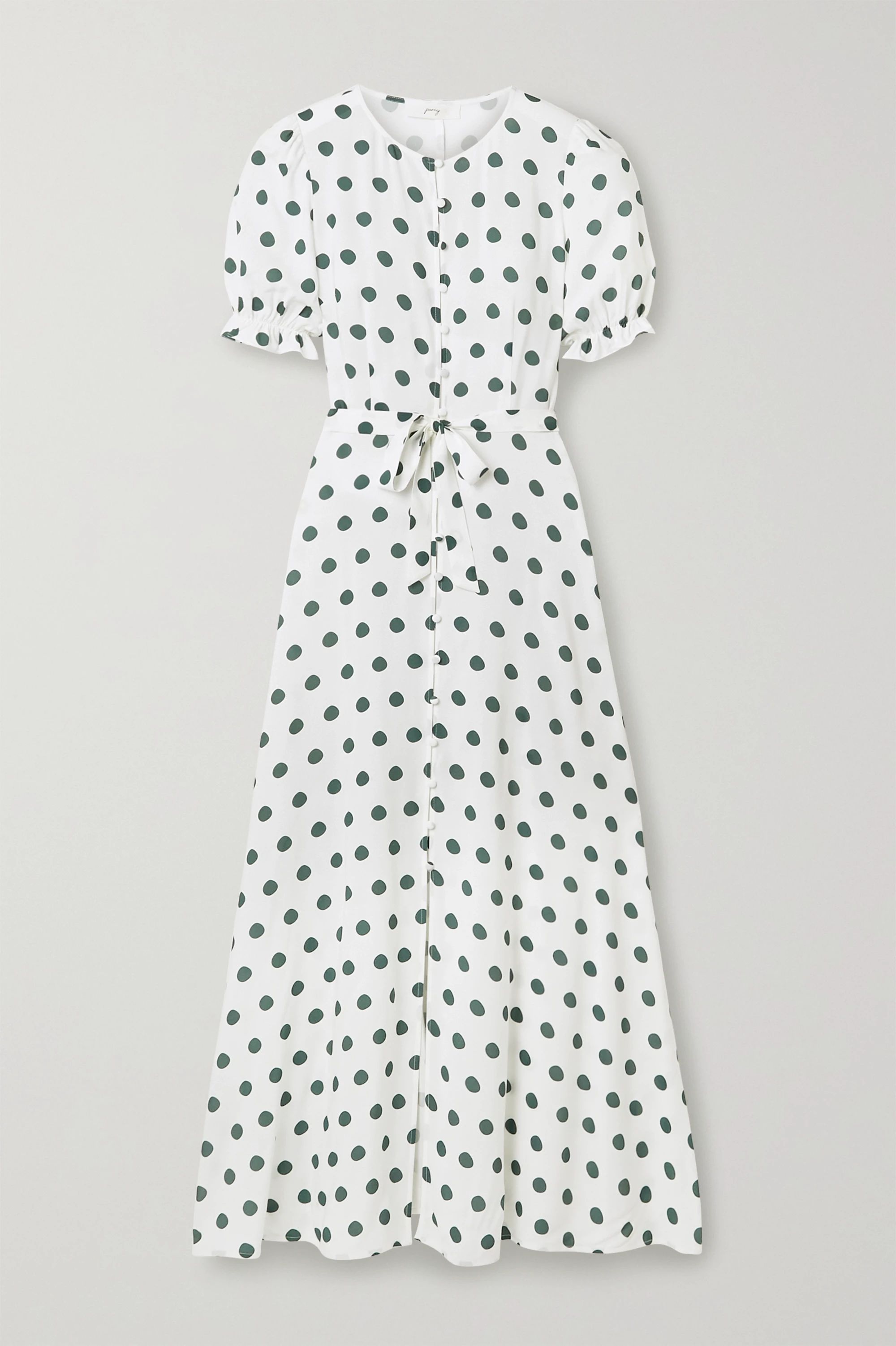 Off-white Poolside polka-dot woven maxi dress | Peony | NET-A-PORTER | NET-A-PORTER (US)