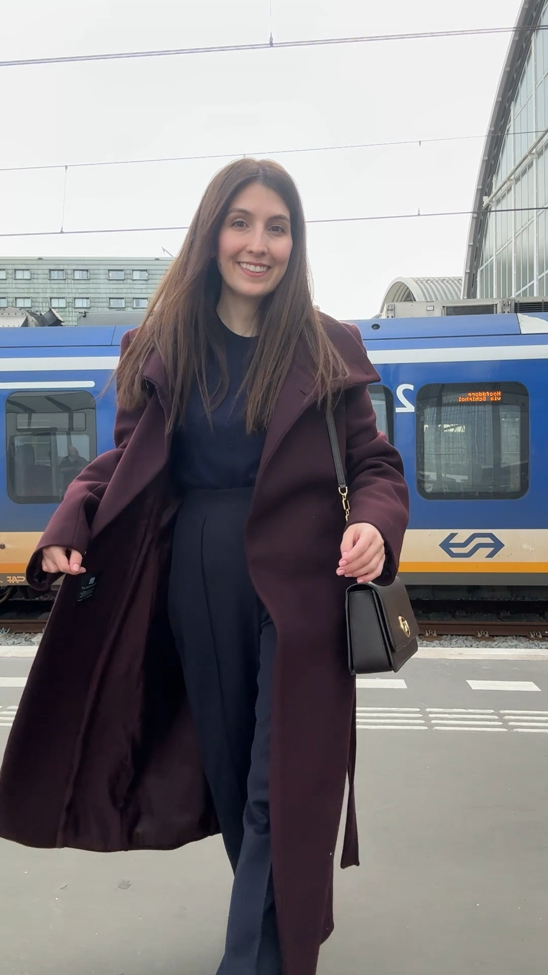 The first outfit I wore to Paris, and my travel look, was total navy blue combined with a burgundy coat, chocolate brown ankle boots and matching colour bag.
When it comes to travelling I always want to be comfortable but put together as well. So I chose a cashmere knit that is not very thick and a pair of wide navy blue trousers. 
What do you think about this look?

#LTKpetite #LTKtravel #LTKeurope