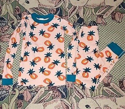 Hanna Andersson Girls Pajamas Organic Cotton 7/8 Pineapple Print 2pc Set B13  | eBay | eBay US