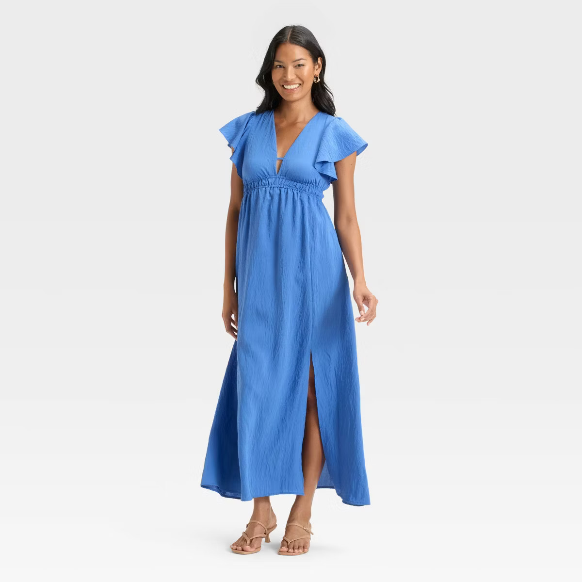 Women's Flutter Short Sleeve Maxi A-Line Dress - A New Day™ | Target