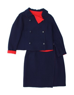 VINTAGE Womens Reversible 2 Piece Skirt Set UK 12 Medium W28 Navy Blue CL03 | eBay UK