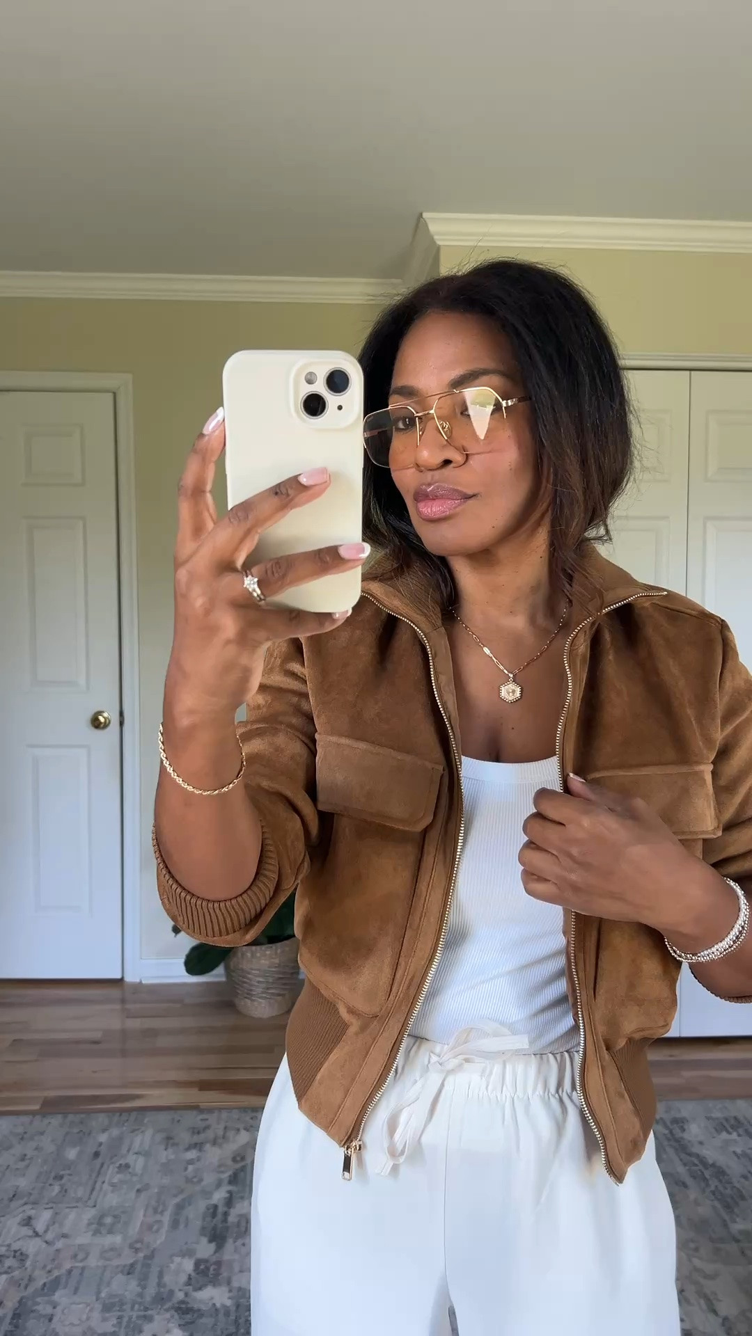 I’m wearing a small and everything. I recommend sizing up one size in the camel colored suede jacket. ￼

#LTKootd #LTKgrwm #LTKOver40