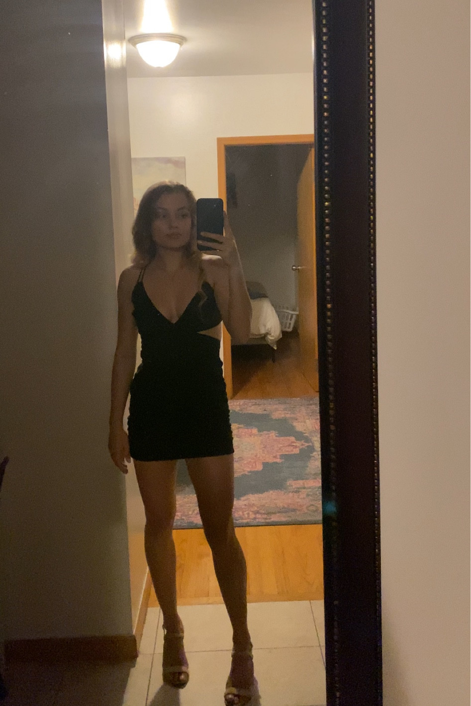 black mini dress, asymmetrical dress, going out dress, little black dress, revolve, zara, size small, nude heels, chunky heels, gorjana jewelry, perfect black dress, black dress, mini dress

#LTKstyletip #LTKunder50 #LTKSeasonal