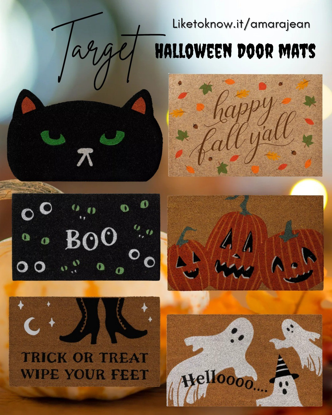 Halloween door mats 🎃💀🔮🐈‍⬛👻

#LTKFindsUnder50 #LTKHome #LTKSeasonal