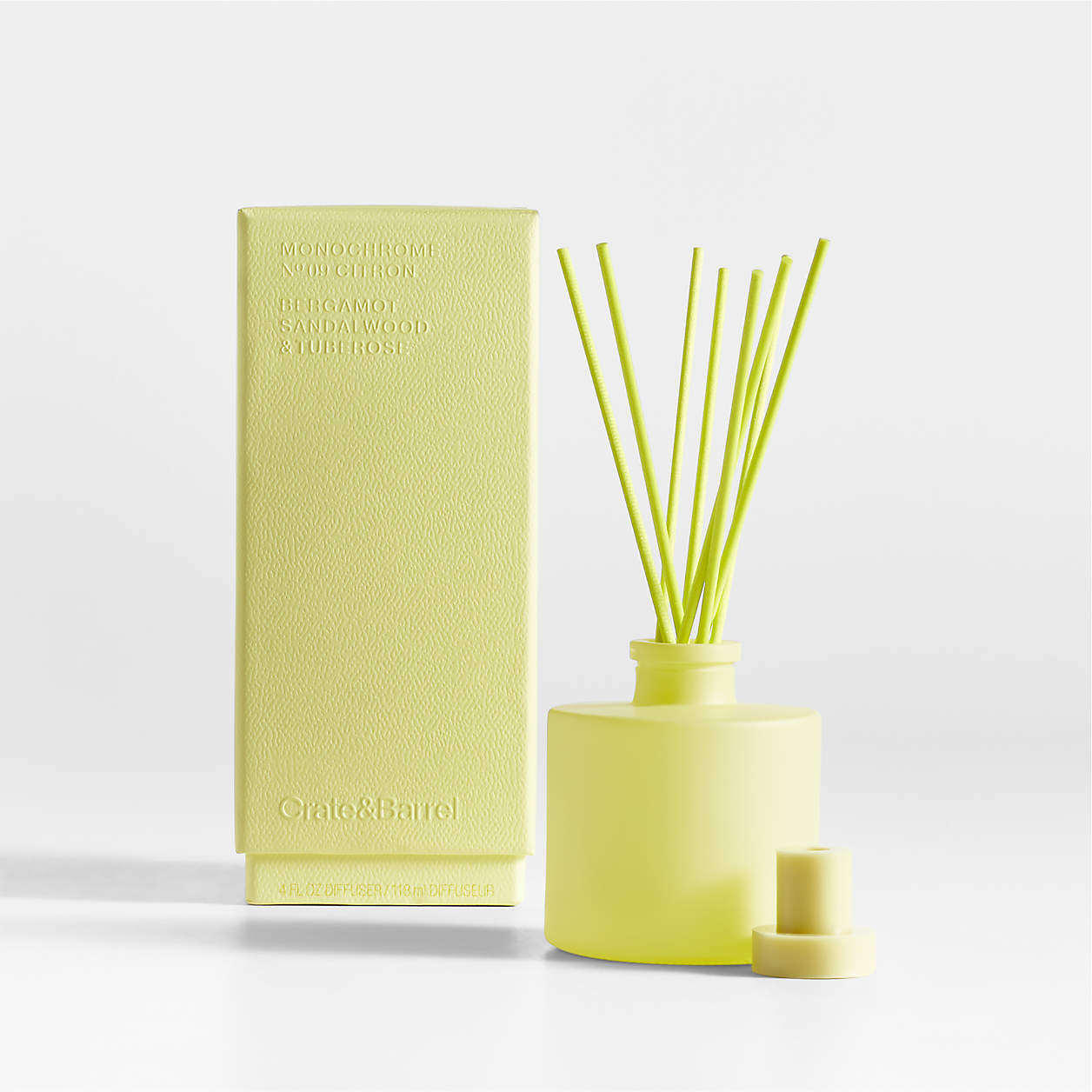 Monochrome No. 9 Citron Scented Reed Diffuser - Bergamot, Sandalwood and Tuberose + Reviews | Cra... | Crate & Barrel