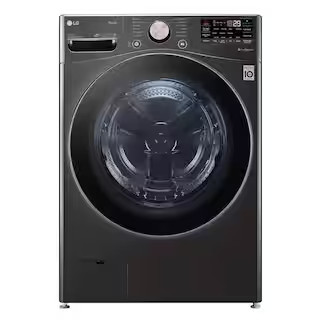 LG 4.5 Cu. Ft. Stackable SMART Front Load Washer in Black Steel with Steam and TurboWash360 Techn... | The Home Depot