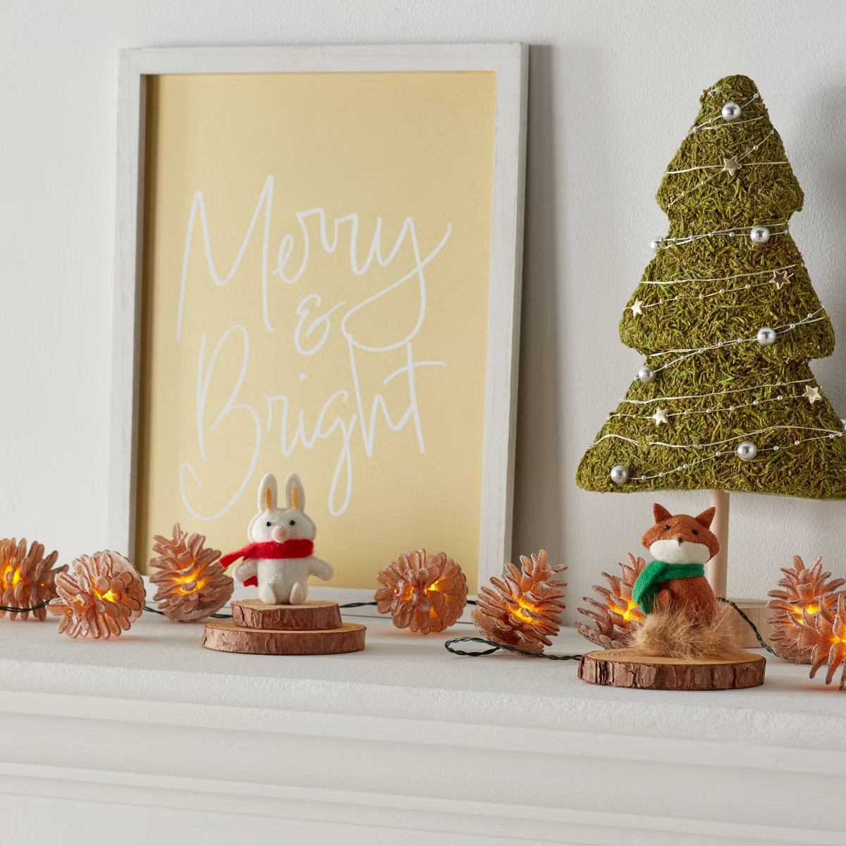 10ct LED Sugared Pinecone Christmas Indoor Novelty String Lights Warm White with Green Wire - Won... | Target