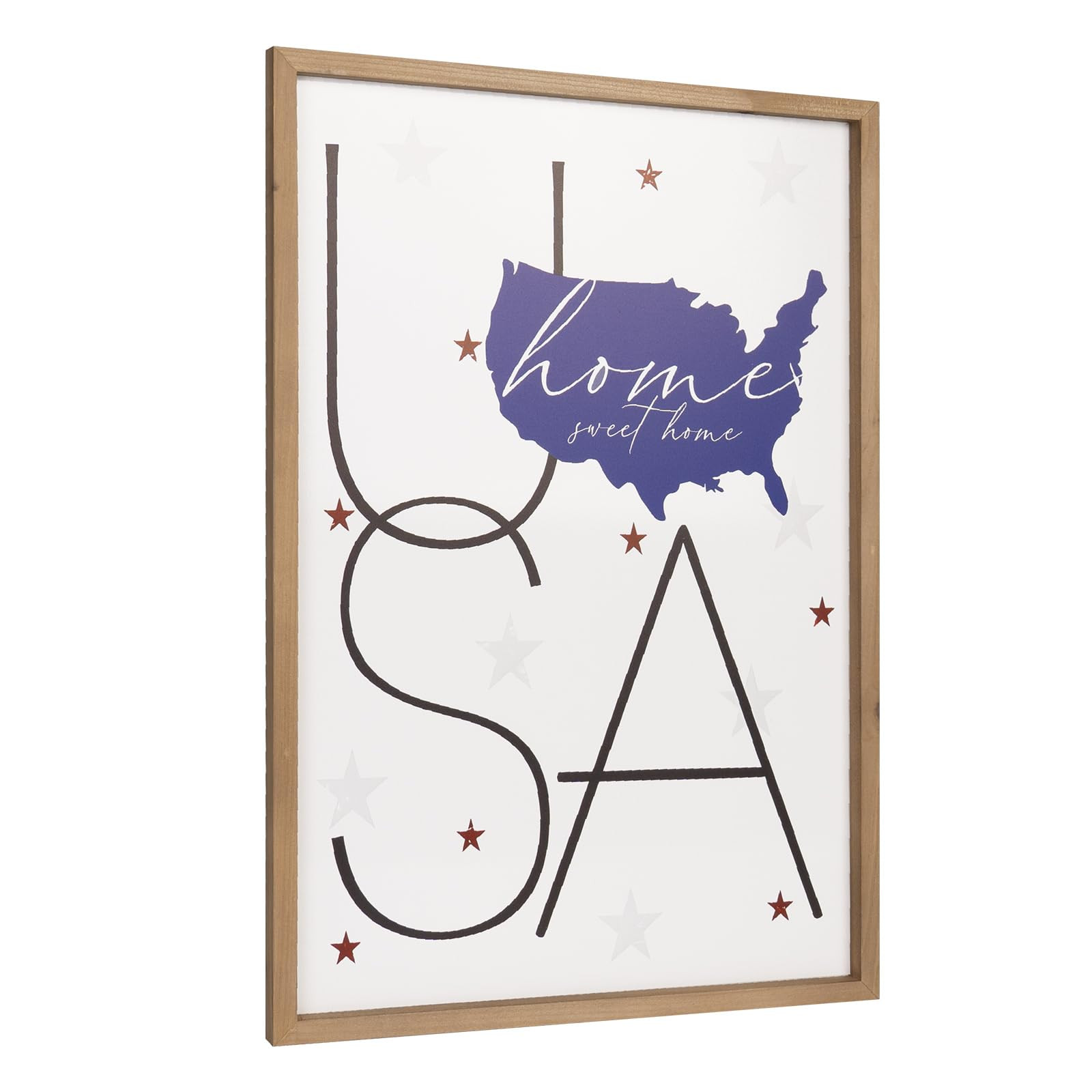 23.6×15.7 Inch Patriotic Wall Art With Wood Framed, Wooden 4th of July Decor, Usa Sign Independe... | Amazon (US)