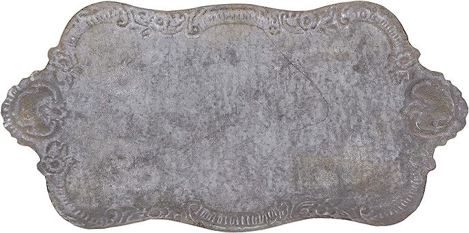 Creative Co-op Decorative Tin Metal Tray with Distressed Finish, 17.75" L x 10.5" W x 1.5" H, Gre... | Amazon (US)