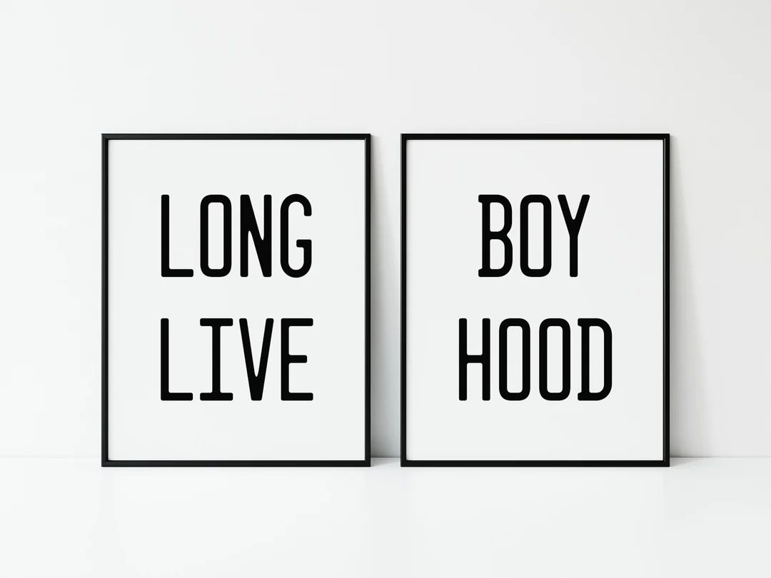 Long Live Boyhood, Digital Printable, Minimalist Decor, Modern Wall Art, Playroom Poster, Nursery... | Etsy (US)