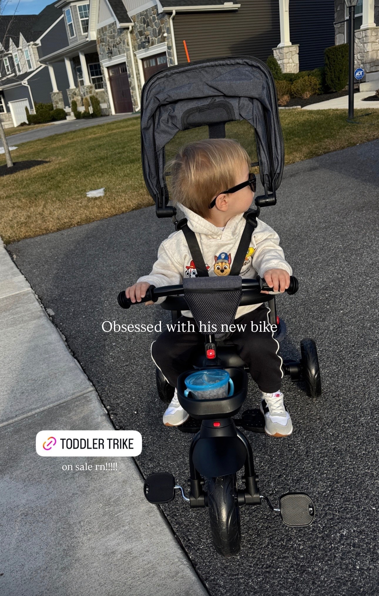 Toddler tricycle with adjustable push handle - perfect for young toddlers to learn the feel of a bike, grows with them the handle is removable! ON SALE!!! 

#LTKmomlife #LTKKids #LTKSaleAlert