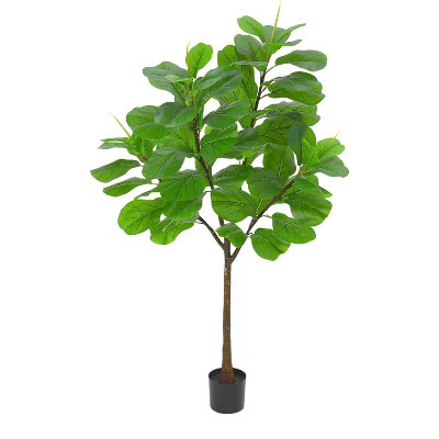 TackView 5.8ft Artificial Fiddle Leaf Fig Tree with 65 Leaves, Fake Fig Silk Tree in Pot, Artificial Tree in Plastic Pot for Home Office Living Room | Target