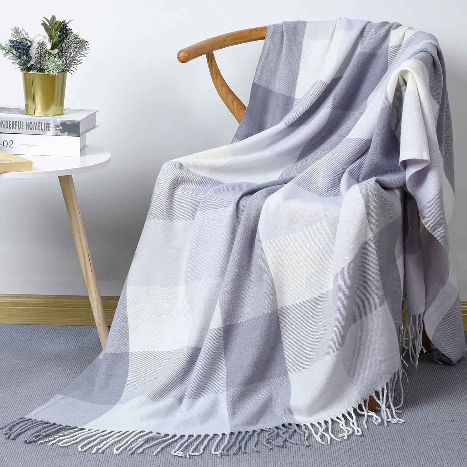 David's Home Buffalo Plaid Throw Blanket-Fall Buffalo Check Blanket with Decorative Tassels for C... | Amazon (US)