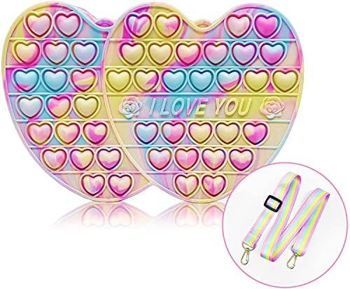 Valentines Day Gifts for Kids - Pop Purse Shoulder Bag Fidget Toys ， Heart Crossbody Bag pop Fidget  | Amazon (US)