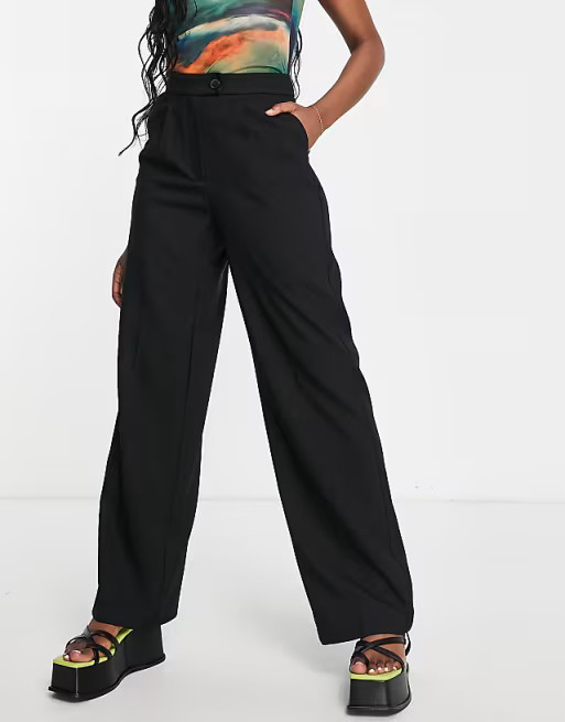 Bershka darted tailored pants in black | ASOS (Global)