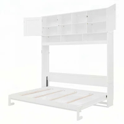 Murphy Bed with Ample Storage Space and Chevron Stripes | Wayfair North America