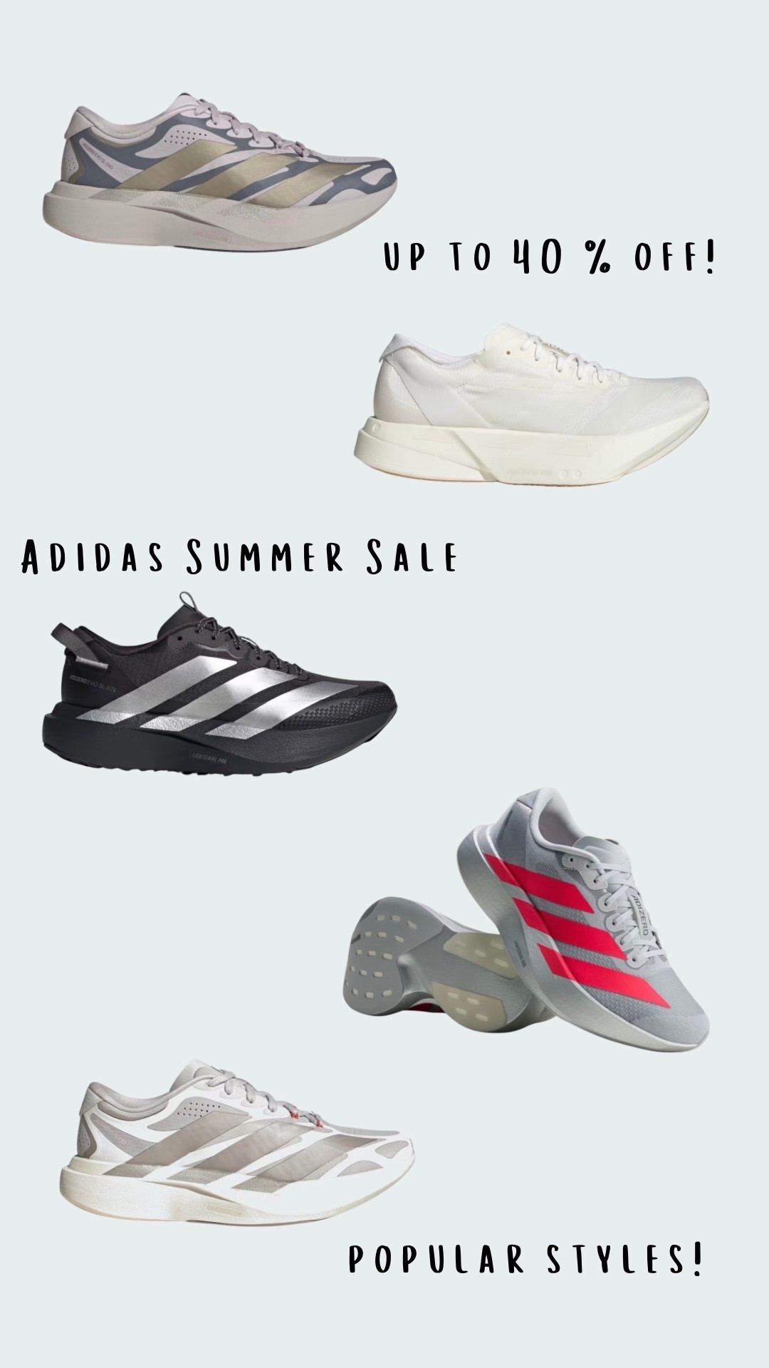 up to 40% off select items @adidas right now! the EVO SLs are my favorite running shoe! I might have to snag another pair!

#LTKActive #LTKSaleAlert