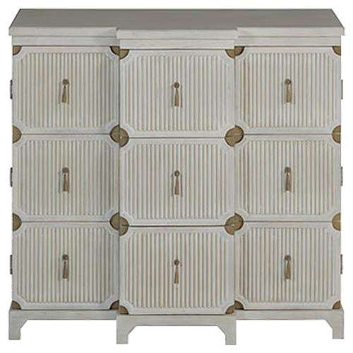 Gabby Axel French White Acacia Ribbed Front Gold Accent 3 Drawer Chest | Kathy Kuo Home