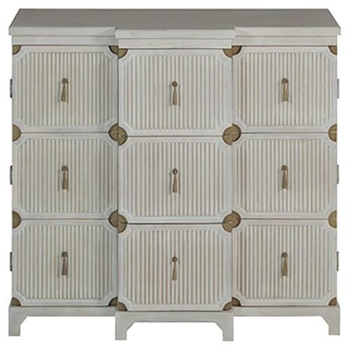 Gabby Axel French White Acacia Ribbed Front Gold Accent 3 Drawer Chest | Kathy Kuo Home