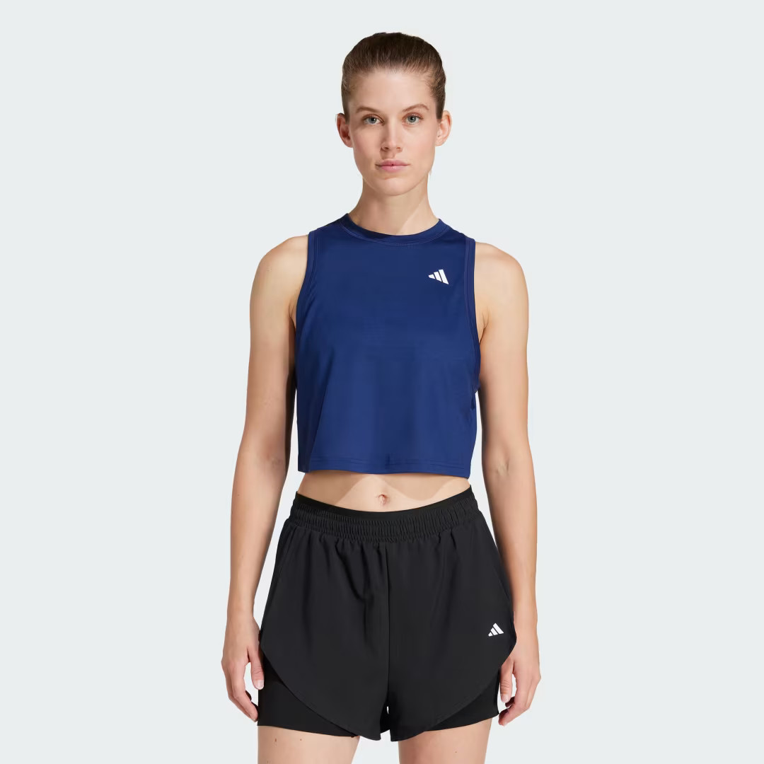 adidas Train Essentials Boxy Workout Tank Top Dark Blue M - Womens HIIT Tank Tops | adidas (US)