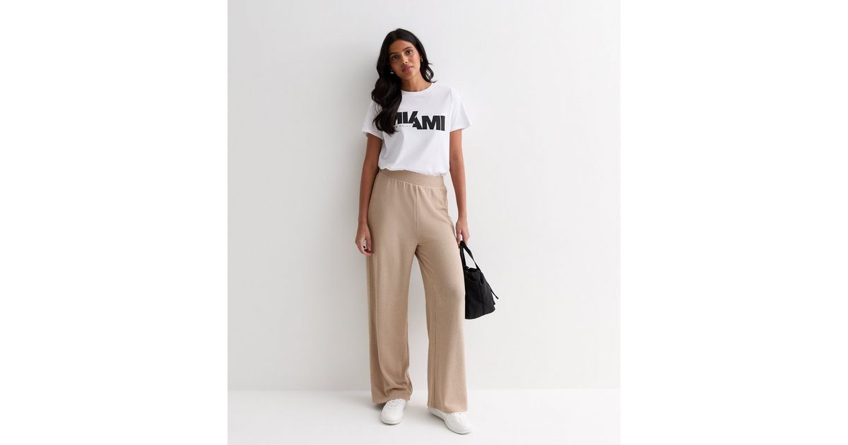 Mink Textured Fine Knit Trousers | New Look | New Look (UK)
