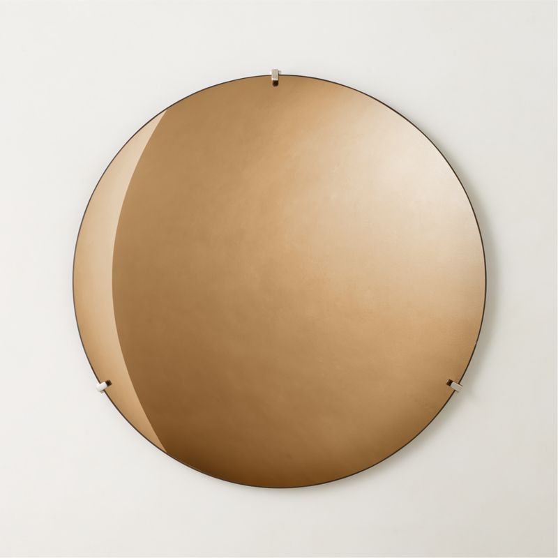 Convex Smoked Round Modern Wall Mirror 32" | CB2 | CB2