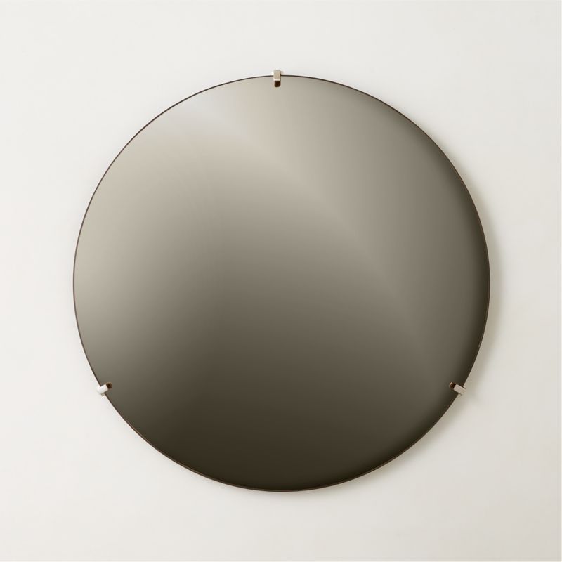 Convex Smoked Round Modern Wall Mirror 32" | CB2 | CB2