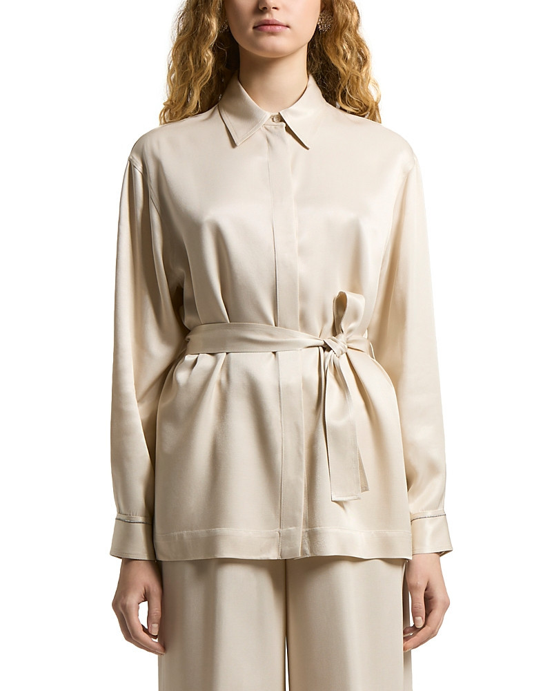 Peserico Belted Long Sleeve Blouse | Bloomingdale's (US)