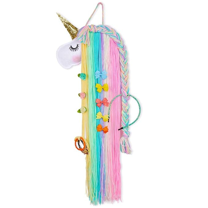 Basumee Unicorn Hair Bow Holder for Girls Wall Hanging Decor and Baby Hair Clip Hanger Organizer,... | Amazon (US)