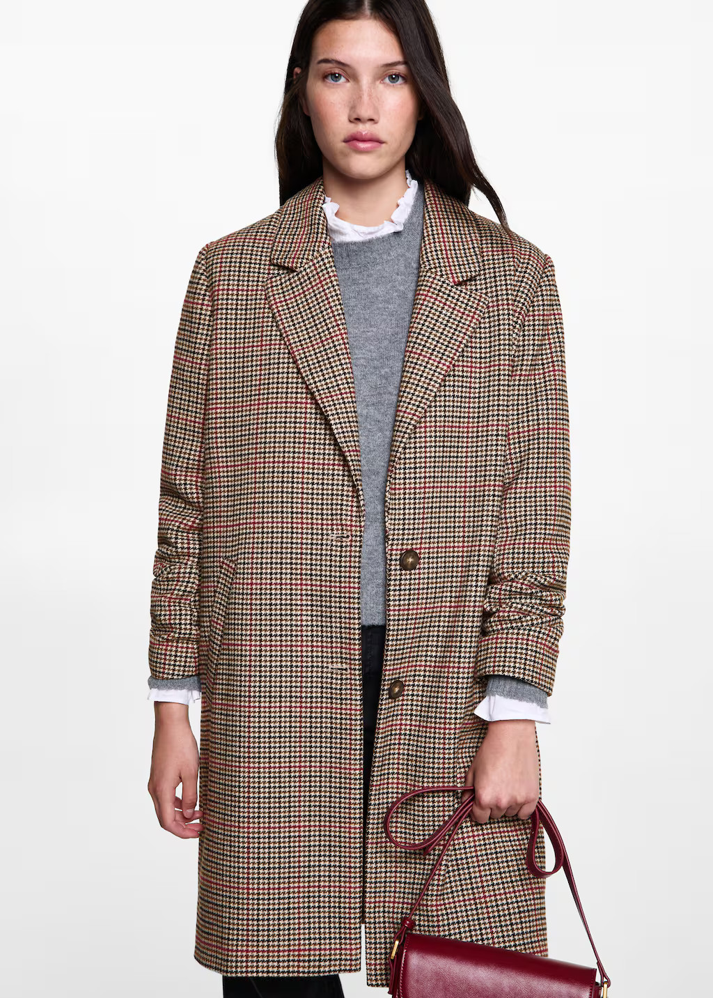 Houndstooth coat - Teen | MANGO USA | Mango (US/MX/AU)