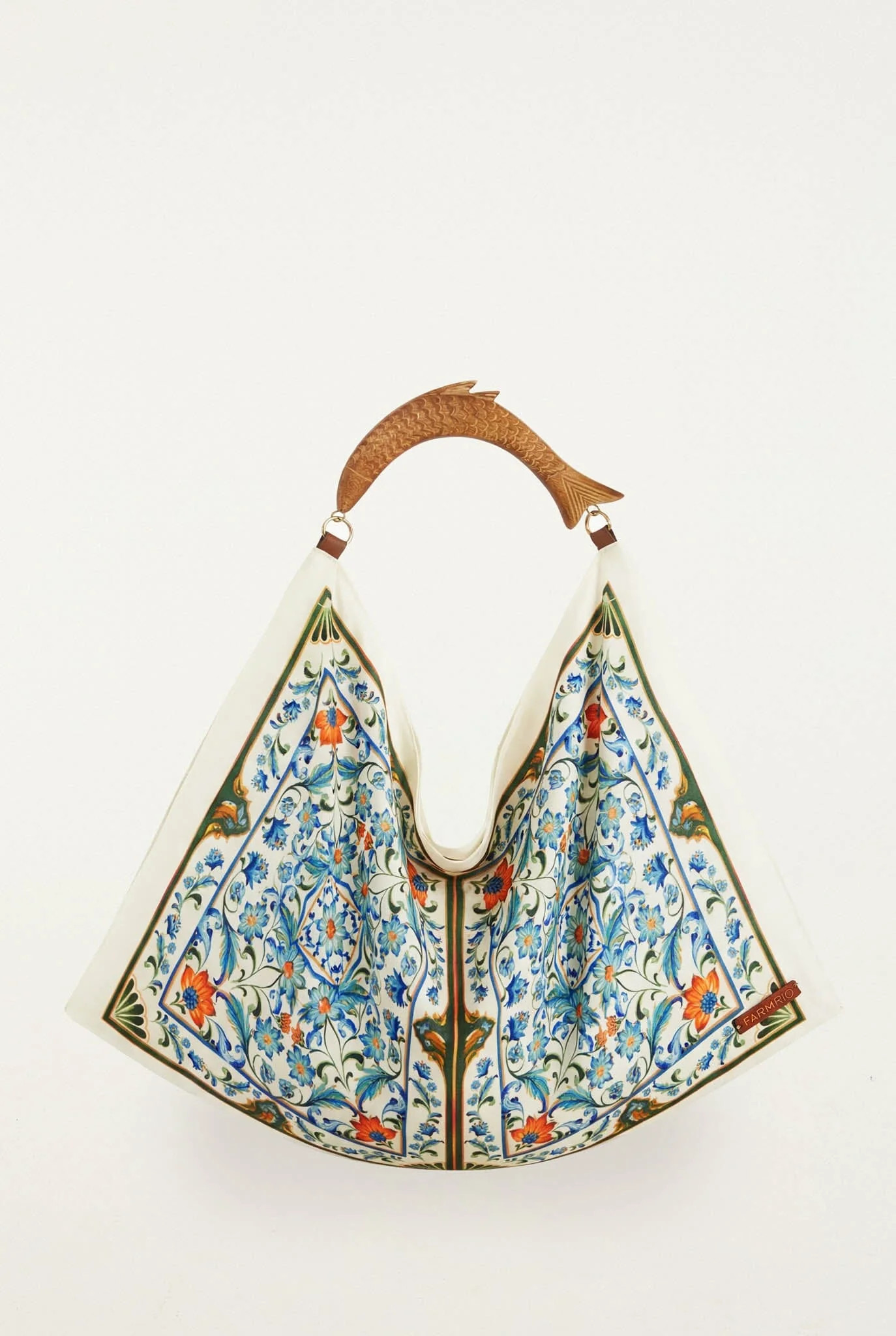 Off-White Flowers Satin Medium Scarf Bag | FARM Rio | FarmRio (US)