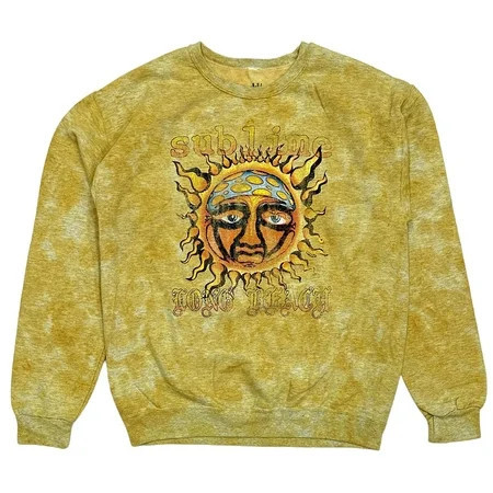 Urban Outfitters Women s X Sublime Yellow Tie Dye Distressed Print Sweatshirt (Medium Yellow Tie Dye) | Walmart (US)