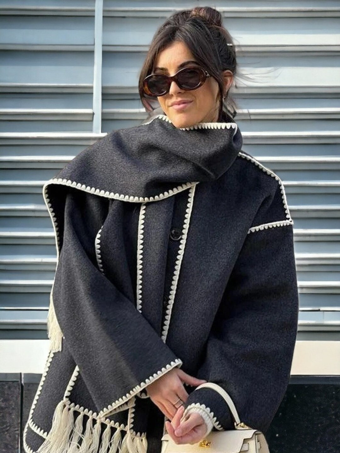 Loose Elegant Womens Coat With Scarf Winter Lady Jacket Fall - Etsy | Etsy (US)