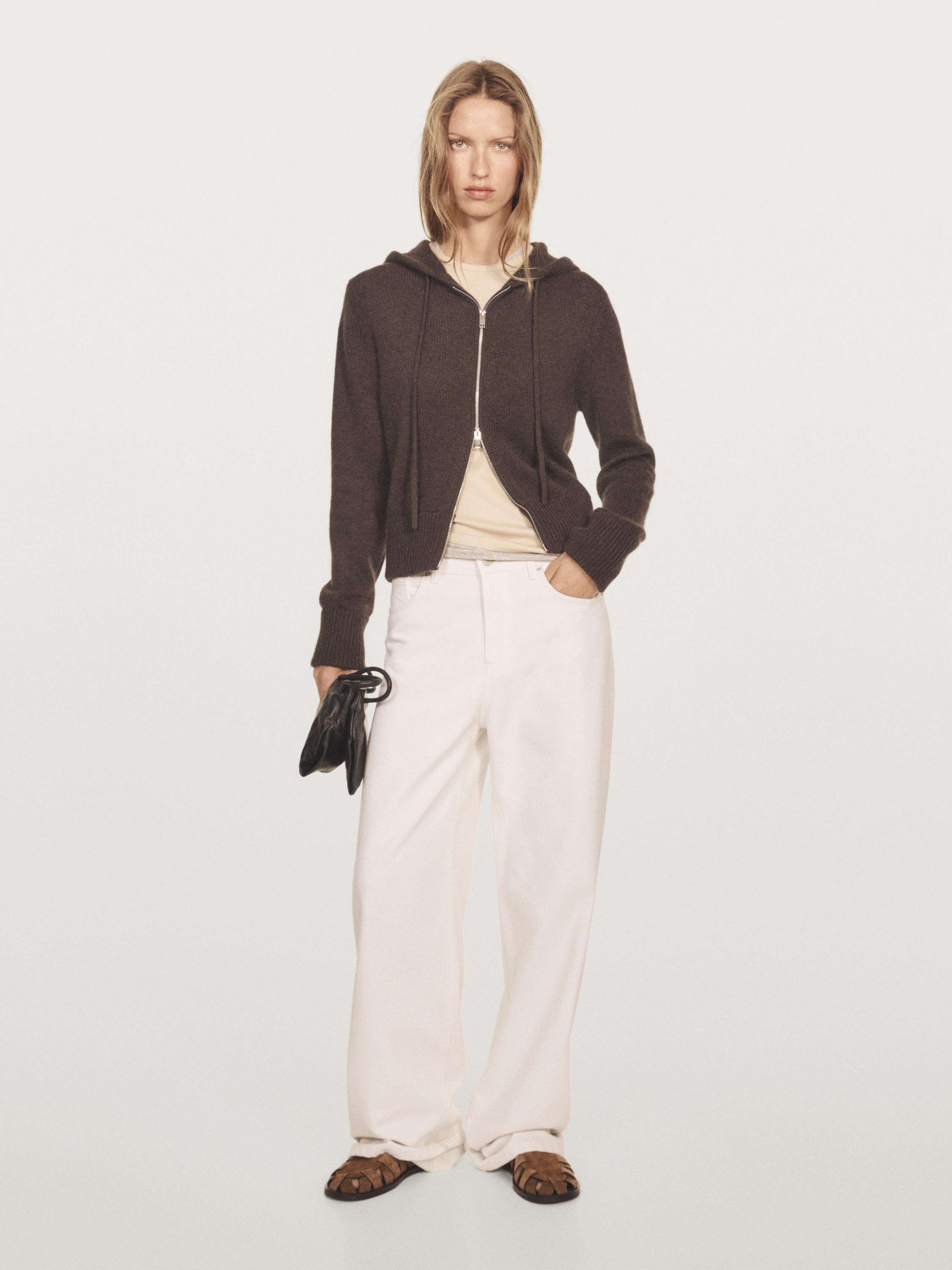 Jacke aus 100 % Kaschmir mit Kapuze | Massimo Dutti DE