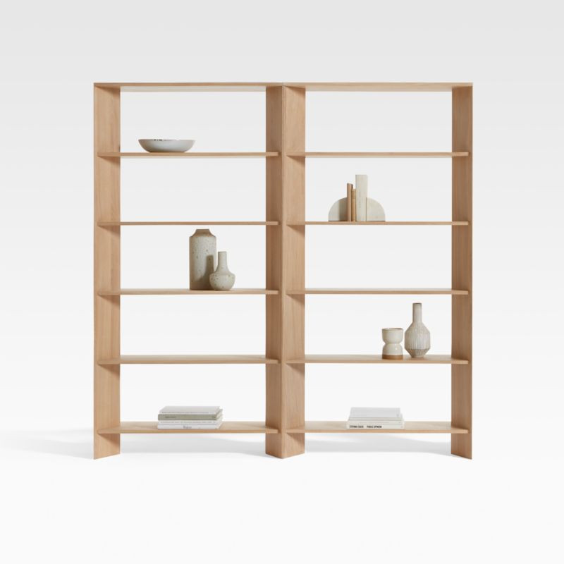 Terrazza Natural Oak 5-Shelf Bookcases, Set of 2 + Reviews | Crate & Barrel | Crate & Barrel