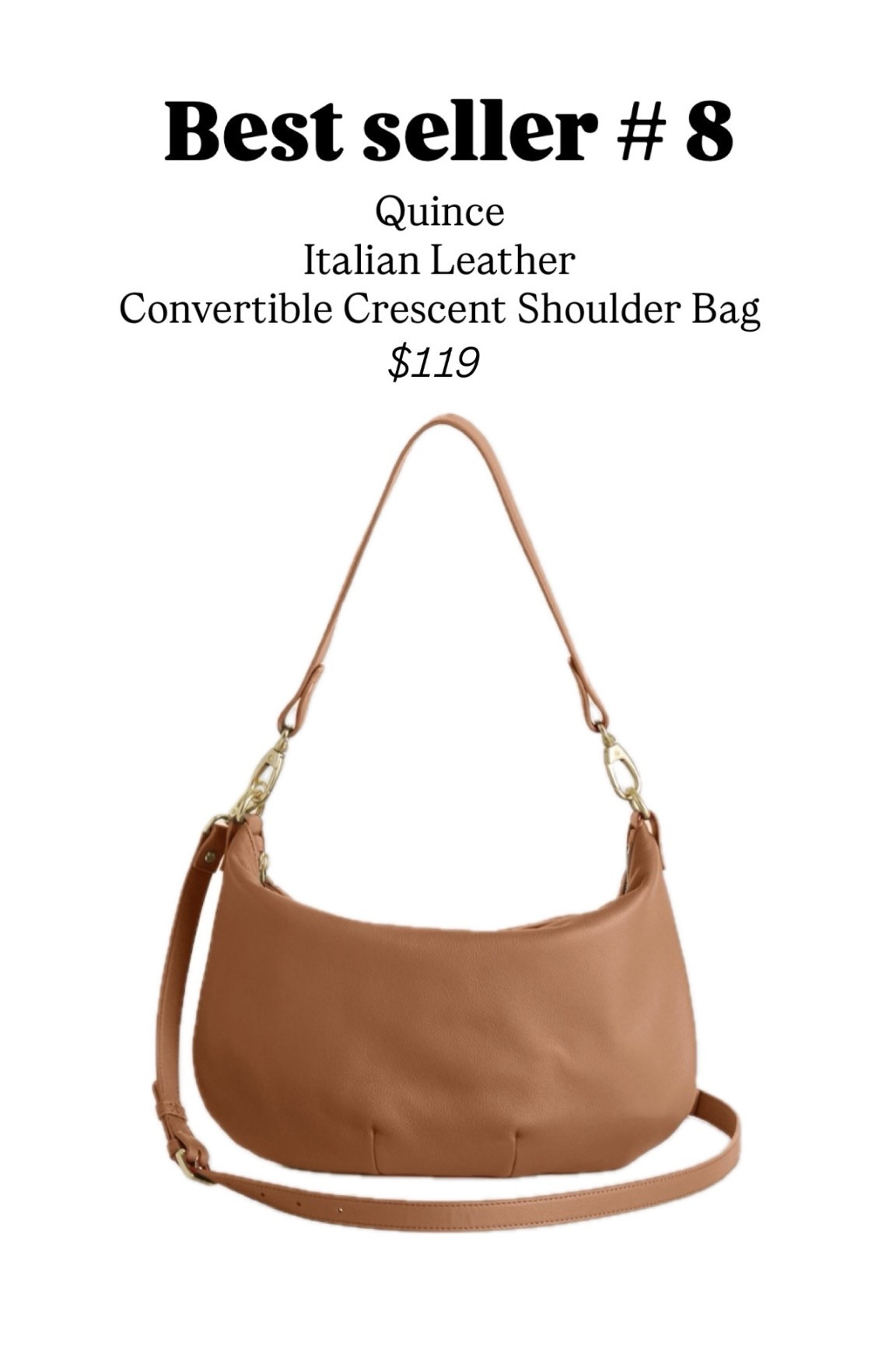 Quince Italian convertible crescent shoulder bag
