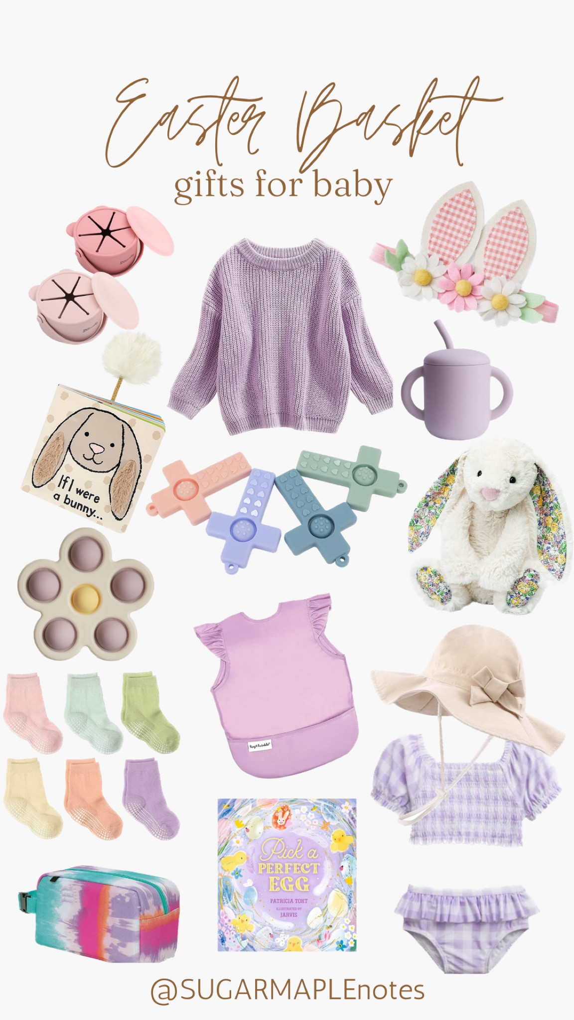 Easter Basket Gifts for Baby Girl!

Lilac baby sweater, cross teethers, baby bib, Jellycat blossom bunny, baby swim sun hat, baby socks, non-toxic baby cup, sippy cup, baby girl swimsuit, baby snack cup. 



#LTKSeasonal #LTKbaby