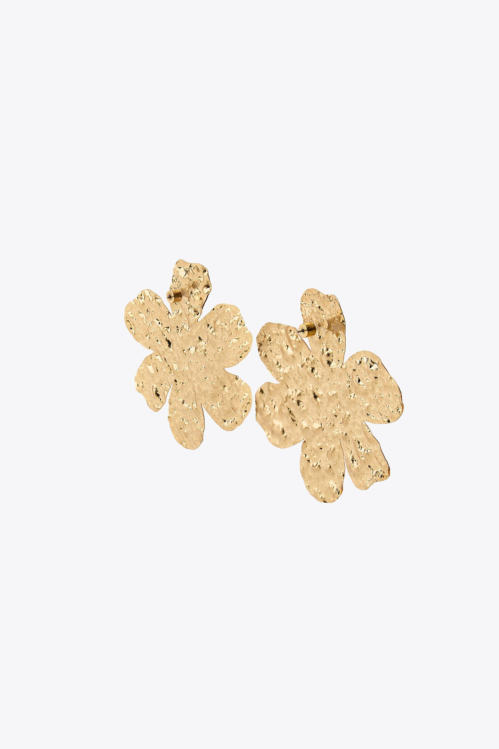 WROUGHT MAXI FLOWER EARRINGS | Zara US