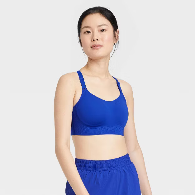 Women's High Support Embossed Racerback Run Bra - All in Motion™ | Target