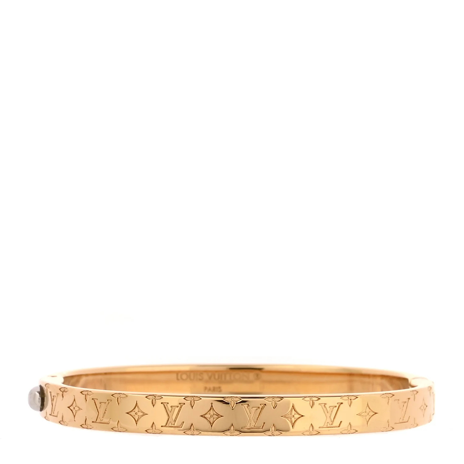 Louis Vuitton Brass Monogram Nanogram Bracelet S Gold 1909071 | FASHIONPHILE (US)