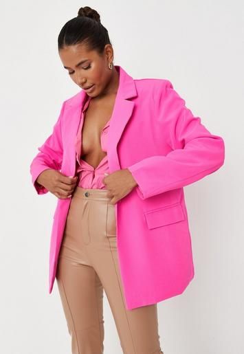 Missguided - Neon Pink Oversized Blazer | Missguided (US & CA)