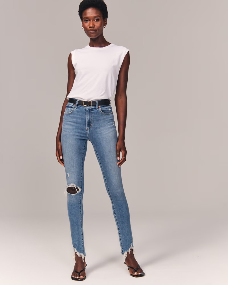High Rise Super Skinny Ankle Jeans | Abercrombie & Fitch (US)