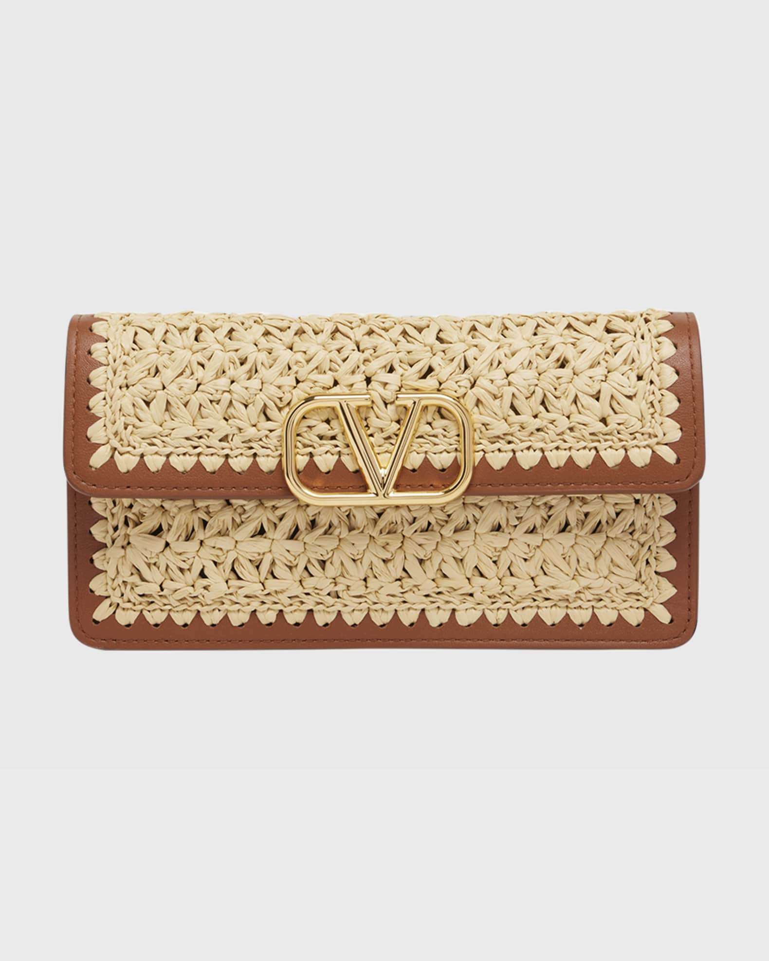 VLOGO Crochet Raffia Wallet with Chain | Neiman Marcus