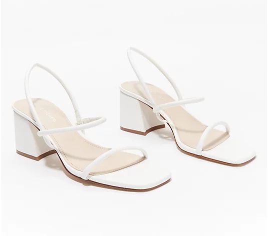 Marc Fisher Strappy Block Heel Sandals - Galvin RTB | QVC