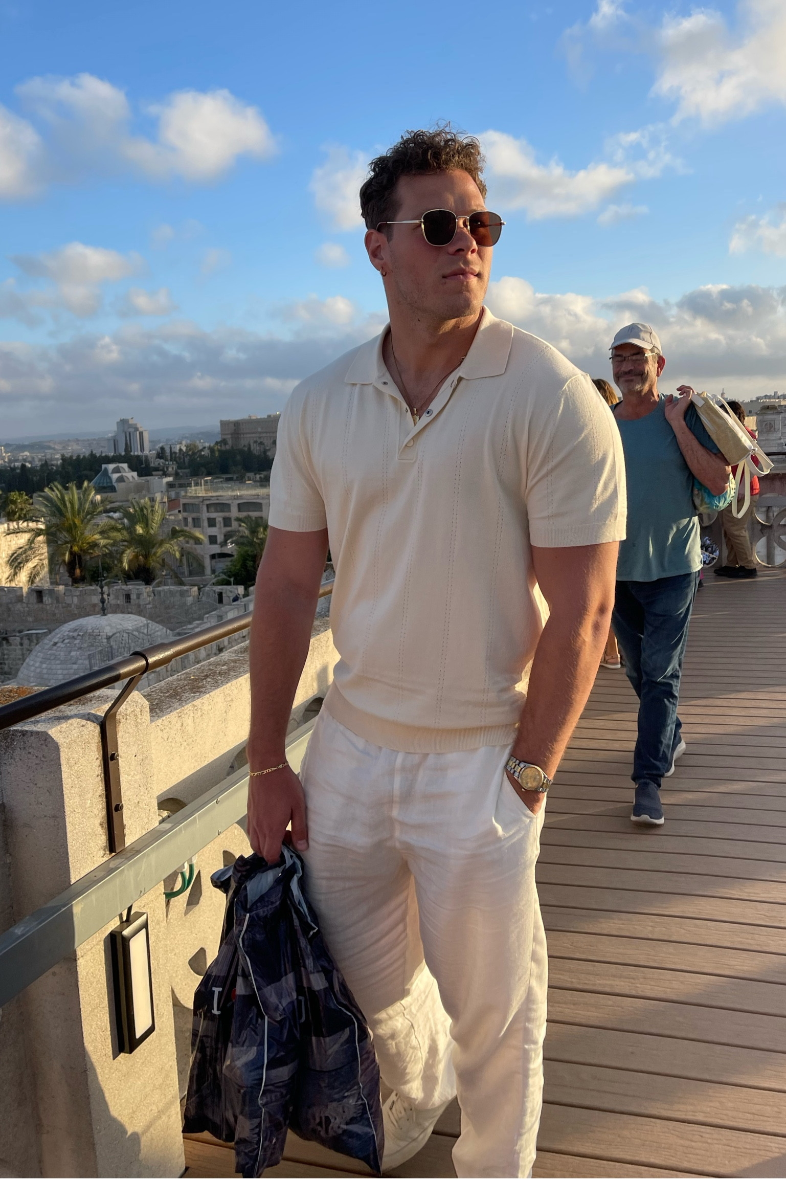 Men’s summer outfit. Topman knitted button polo, white linen pants (sold out in white but I linked another color as well as some similar pants. Check Pull&Bear for more options), gold jewelry, classic Reebok sneakers, ray-ban sunglasses 

#LTKstyletip #LTKGiftGuide #LTKmens